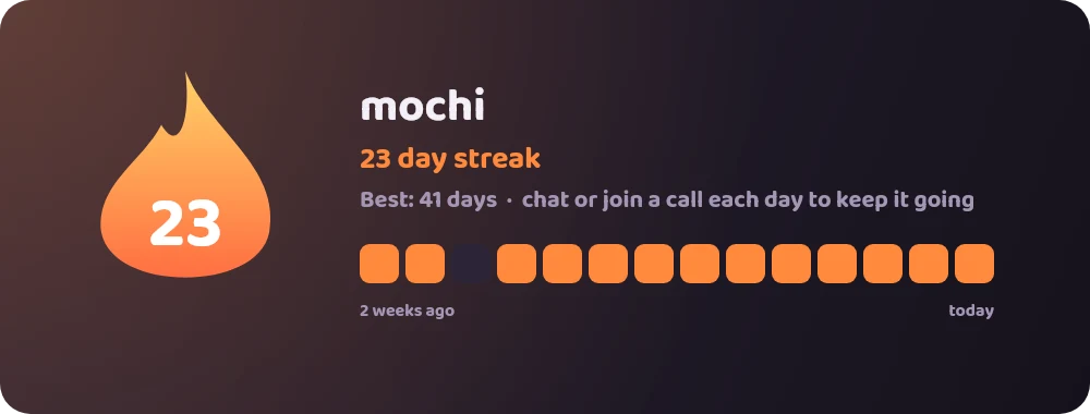 mochi on a 23 day streak